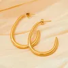 Boucles d'oreilles étalon géométrique C de boucle d'oreille en forme d'oreille en acier inoxydable plaqué pour les femmes Tarnish Gift bijoux de mode gratuit