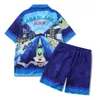 Tute da uomo Blue City Night Crazy Racing Stampa Pantaloncini Hawaii Set Camicia Uomo Donna CASABLANCA Tuta da spiaggia GIAPPONE 230621