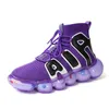 Mens Breathable Casual Running Shoes High Top Sneakers Sock Shoes Clear Sole White Black Purple Green