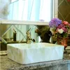 Lavabo en céramique de comptoir fait à la main de Style européen Lavabo de salle de bain Lavabos de couleur porcelaine Rectangulargood qté Cxiav