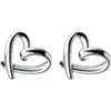 Boucles d'oreilles à tige MloveAcc 925 en argent Sterling minuscule brillant polonais Mini coeur Simple petit pour les femmes minimaliste goujons bijoux