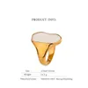 Solitaire Ring Yhpup Occident Onregelmatige Natuurlijke Shell Vintage Ringen voor Vrouwen Roestvrij Staal Temperament Overdrijving Metalen Ring Sieraden Gift 230621