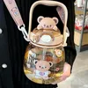 Tazze Piatti Utensili Cartoon Kawaii Bottiglia d'acqua Tazza di cannuccia di grande capacità Succo a prova di perdite Bolla di latte Tè Bottiglia di bevanda Tazza di orso per ragazze Bambini 230625