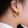 Boucles d'oreilles étalon géométrique C de boucle d'oreille en forme d'oreille en acier inoxydable plaqué pour les femmes Tarnish Gift bijoux de mode gratuit