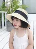 キャップ帽子マザーキッズ麦わら帽子女の女の子ビッグボウビーチキャップ