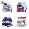 Andra sportartiklar Muay Thai Shorts Satin Boxing Training Shorts Herrkvinnor Kämpar kickboxbyxor broderier MMA Boxeo Trunks med Bow 230621