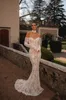 Berta Lace Mermaid Wedding Dresses Off Shoulder Sleeves Luxury Wedding Dress sweep train Illusion Back wedding bridal gowns