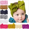 Mode baby flickor barn kanin öron pannband fast bomull pannband båge headwrap turban kanin hårband barn hår tillbehör huvudbonader 10 färg