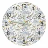 Horloges murales printemps fleurs plantes hortensias pointeur lumineux horloge maison ornements rond silencieux salon bureau décor