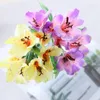 Dekorativa blommor Silkplast Peruansk Lily Artificial Alstroemeria Wedding Flower Wreath Bouquet