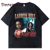 Men's T-Shirts Rapper Lauryn Hill Graphics TShirt Unisex Harajuku Men Vintage ShortSleeve Washed TShirts Oversized Hip Hop Tops Streetwear J230625