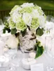 Kwiaty dekoracyjne 2 paczki sztuczny bukiet róża fałszywe jedwabne plastikowe róże 18 głów ślub ślubnych do dekoracji (zielony)