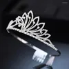 Hårklipp mode brudprinsessan tiaras och kronor bröllop smycken strass pannband blomma flickor tillbehör