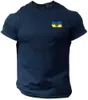 Heren T-shirts Oekraïne Drietand Vlag Wapenschild Militaire Mannen TShirt Korte Mouw Casual Katoen EEN Zomer T Shirts J230625