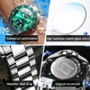 Other Watches OLEVS Mens Watches Top Brand Luxury Fashion Waterproof Luminous Hand Green Dial Quartz Sports Wristwatch Gifts for Men 230621