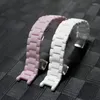 Cinturini per orologi Accessori delle migliori marche Cinturino con tacca Zirconia in ceramica con larghezza 20mm 13mm Nero bianco e rosa Deli22