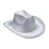 Berets Adults Western Cowboy Hat Solid Color Shiny Cowgirl For Women Men Wedding Carnival Rave Party Costume Accessories