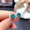 Boucles d'oreilles à tige 2023 Est brillant vert Moissanite gemme pour les femmes en argent Sterling 925 brillant mieux que le cadeau de diamant