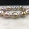 Bracelets de liaison bijoux Eleispl Big 13-14 mm Drop Natural Cultured Nucleated Pearls # 500-3-3