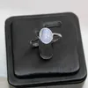 Klusterringar AKAC 925 Sterling Silver Natural Blue Lace Agate Justerbar ring Ca7 9mm Skicka slumpmässigt grossist