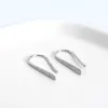 Brincos Stud LKO Real 925 Sterling Silver Simple U-Shape Luxury For Women Fashion Sweet Ear Cuffs Girl Jewelry Ornaments Gift