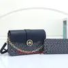 Klassische Luxuskette Mode 2023 Brief Blume Brieftasche Vintage Damen PU Leder Handtasche Designer Schultertasche 2-teiliges Set