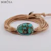 Bangle Borosa Natural Copper Turquoises Charm Bracelets Bracelets Natural Stone Boho ręcznie robione bransoletki skórzane bransoletka biżuteria HD0024