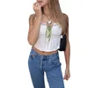 Femmes Débardeurs Femmes Dentelle Débardeur Pour Femme Cravate Sans Manches Gilets D'été Slim Fit Exposé Nombril Crop Camisole Tops Sexy Y2k Streetwear