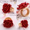 Band Rings 2020 New Arrival Fashion Statement Finger Ring red colors Resin Rose Flower Gold-Color Adjustable rings For Women Wedding party x0625