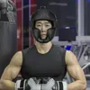 保護ギアフィビングフルカバーボクシングヘルメットMuay Thai Leather Training Sparring Boxing Headgear Gym Equipmentテコンドーヘッドガード230621