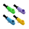 Latest Colorful Silicone Eyes Pipes Dry Herb Tobacco Thick Glass Filter Bowl Portable Handpipes Cigarette Holder Hand Smoking Pipe