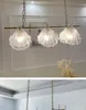 Lampes suspendues nordique créatif verre frais repas à trois têtes suspendu moderne Simple coquille BB Restaurant lustre