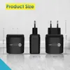 Carregador rápido AC 25w QC3.0 PD Carregador USB Type C Adaptador de carregadores de parede para celular Carregamento rápido para iPhone 15 14 13 Pro e Samsung EU UK US Plug Portas duplas Carregador para iPhone