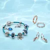 Summer new Ocean S925 Silver Color Charm Bracelets Fish Dolphin Sea Turtle DIY Fit Original Pandora Bracelet Wave chain bracelet For Women designer Jewelry Gift