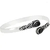 Länkarmband Tibetansk naturstenarmband för kvinnor Böhmen smycken Antik silverfärgmonsten Bangle Accessories E171