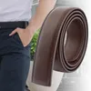 Belts Vintage Men's Belt Without Buckle PU Leather For Automatic Waist Strap Long Black Brown Jeans Cowskin Casual Waistband