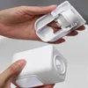 Ny automatisk tandkräm dispenser badrum självhäftande dammtät tandborste hållare rack väggmonterad tandkräm pressare för hemmet