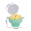 Schüsseln Popcorn-Silikonschüssel mit Deckel, kreative Mikrowellenheizung, hitzebeständig, erweiterbar, für den Filmabend in der Haushaltsküche