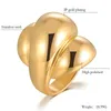 Solitaire Ring Fashion Gold Color Large Rings for Women Party Jewelry 316L Stainless Steel Big Flowers Cocktail Anillos Mujer 230621