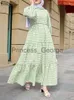 Casual Dresses Zanzea Fashion Muslim Dubai Turkiet Abaya Hijab Dress Women Plaid kontrollerad långärmad sundress Elegant Eid Mubarek Party Vestidos X0625