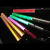 Party Supplies LED Flashlight Stick Keychain Mini Torch Aluminium Keychains Key Ring Dålig Glow Pen Magic Wand Stick Lightsaber DH97