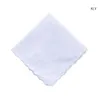 Noeuds papillon 30x30cm hommes femmes coton mouchoirs solide blanc mouchoirs poche carré serviette bricolage peinture pour femme