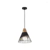 Pendant Lamps Slope Lights Wood And Aluminum Restaurant Bar Coffee Dining Room LED Hanging Light Fixture