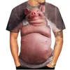 Camisetas femininas 2023 camisetas de verão novidade animal porco estampa 3d camiseta engraçada casual top respirável e confortável camiseta masculina