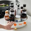 New 360 Rotation Non-Skid Spice Rack Pantry Cabinet Turntable with Wide Base Storage Bin Rotating Organizer for Kitchen Seasoning S