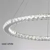 Ljuskronor Modern D60cm D70cm D80cm LED -ringkronor 30W 36W 42W Crystal Lustres Chrome Tak Kandelire Ljusbeläggande armatur