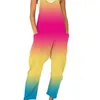 2023 sommar nya jumpsuits kvinnor designer casual rompers med fickor modegradient tryckta lösa byxor plus storlek 3xl