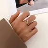 Wedding Rings Fashion Star Zircon Ring Luxury Five-pointed Charm Adjustable Opening Copper Crystal Party Jewelry Accessories Gift