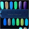 Sculpture Powder 6 Colors Glow In The Dark Nail Scpture Acrylic Crystal Neon Florescent Dip Luminous 6Pcs/Set Drop Delivery Health B Dh1R6