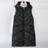 PinkyIsBlack Haute Qualité Femmes Hiver Long Gilet Coton Rembourré Chaud Survêtement Femme Dames Élégant Gilet Sans Manches